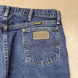 Wrangler Jeans Mens 36x32 Blue George Strait Cowboy Cut Original Fit Heavy Denim